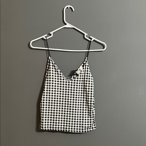Gaze Black and White Fitted Crop Camisole